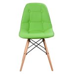 Chair inspired design Eames, dining room chair, imitation leather PU, green, Woodwell