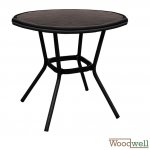 Outdoor tables buy cheap | Garden and terraces Table with textile surface and bamboo look Ø 70 cm, in dark gray