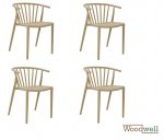 Contemporary polypropylene chair with armrests, in beige