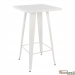 Metallic table in patina white color 60x60x102cm