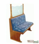 Wooden bench with upholstery in vintage design