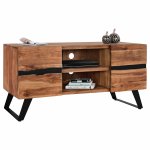 TV Furniture Alicia Solid acacia wood Natural 130x43x66 cm
