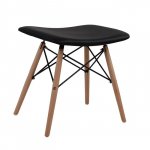 Bar stool Eames polypropylene with PU seat 47x45.5x46.5 cm | In black