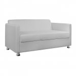 Sofa 3-seater imitation leather white