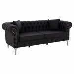 SOFA 3 SEAT T. CHESTERFIELD WITH BLACK PU 213x90x82 cm