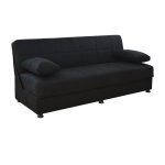 3 seater sofa bed EGE with storage space | In black