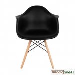 Armchair with wooden legs & Seat Black Mirto