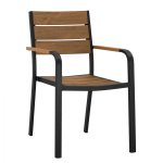 Anthracite aluminum armchair with polywood