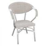 DELPHI Bistro Terrace Chair + Armrest | Greylook | Bamboo | Fabric | Textile | Stackable