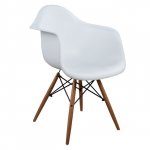 Armchair with wooden legs & seat white Mirto