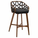 ALUMINUM BAR STOOL BAMBOO LOOK WITH WIDE GRAY LACE