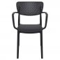 Preview: Outdoor Sessel "Loft" aus Polypropylen in schwarz 53x82x45x54cm
