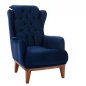 Preview: SESSEL "BENNINGTON" IN SAMT BLAU 75x100x100 cm