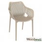 Preview: XL-Bistrostuhl AIR aus Kunststoff I Stapelstuhl AIR I Outdoor-Stuhl mit Wabenmuster