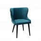Preview: Chair "Selen" in blue velvet and wooden legs