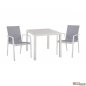 Preview: 3Stk. Esstisch-Set Tisch & Sessel Aluminium in Weiß