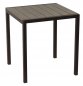 Preview: Beige Aluminium-Tisch mit Polywood 68x68x72cm