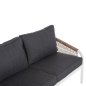 Preview: OUTDOOR-LOUNGE-SET 4-teilig WEISSES ALUMINIUM-PE-TWIST-SEIL-ANTHRAZIT-KISSEN