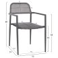 Preview: ALUMINIUMSESSEL GRAU GESTELL & GRAU TEXTILENE 53x51x80cm