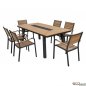 Preview: 7 pcs. Aluminum dining table set in gray color