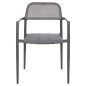 Preview: ALUMINIUMSESSEL GRAU GESTELL & GRAU TEXTILENE 53x51x80cm