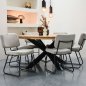Preview: Solid mango dinning wood table ZIGGY 140x140x76 cm | Tree trunk furniture
