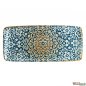 Preview: Alhambra rechteckige Platte weiß und blau mit Blumendesign 12 Set  35cm- 34x16cm