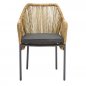 Preview: Outdoor Sessel "Baleric" aus Aluminium und Seilgeflecht in natürlich 68x81,5x48x57 cm stapelbar