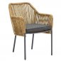 Preview: Outdoor Sessel "Baleric" aus Aluminium und Seilgeflecht in natürlich 68x81,5x48x57 cm stapelbar