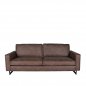 Preview: Sofa Arezzo 3-Sitzer Braunes Leder 62x208x100 cm