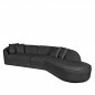 Preview: 4-Sitzer Sofa "Flori" aus anthrazit Boucle + rechte Ecke