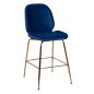 Preview: Bar stool NORA with velvet in blue