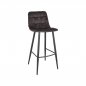 Preview: Barhocker "Jelt" in Anthrazit Samt und schwarzen Metallbeinen