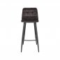 Preview: Barhocker "Jelt" in Anthrazit Samt und schwarzen Metallbeinen