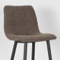 Preview: Barhocker "Jelt" in Bouclé in Farbe Braun mit schwarzen Metallbeinen