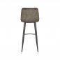 Preview: "Jelt" bar stool in olive green velvet and black metal legs