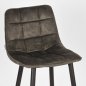 Preview: "Jelt" bar stool in olive green velvet and black metal legs