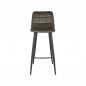 Preview: "Jelt" bar stool in olive green velvet and black metal legs