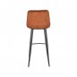 Preview: Barhocker "Jelt" aus ockerfarbenem Samt und schwarzen Metallbeinen