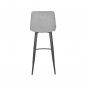 Preview: "Jelt" bar chair in silver gray woven fabric and black metal frame