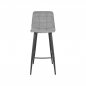 Preview: "Jelt" bar chair in silver gray woven fabric and black metal frame