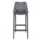 Preview: Bar stool "Air" made of polypropylene in dark grey
