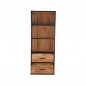 Preview: Bücherregal Tampa 70x45x185 cm Raues Mangoholz | Schwarzes Metall