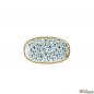 Preview: Bonna Calif Porzellanplatte oval weiß und blau mit Blumendesign 12 Set 19x11cm