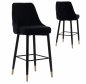 Preview: Serenity bar stool made of black velvet