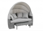 Preview: " Daybed" Sonneninsel, Rund-Lounge, 1 Sofa mit klappbarem Dach, 1 Hocker und 1 Tisch.