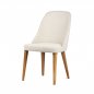 Preview: Chair "Espina" in white fabric and wooden legs