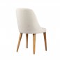 Preview: Chair "Espina" in white fabric and wooden legs