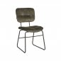 Preview: Esszimmerstuhl Dez 49x60x87 cm Jägervelours | Schwarzes Metall