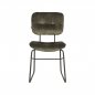 Preview: Esszimmerstuhl Dez 49x60x87 cm Jägervelours | Schwarzes Metall